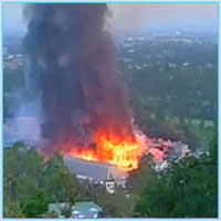 Во время пожара на студии Universal в Голливуде пострадали десять пожарных